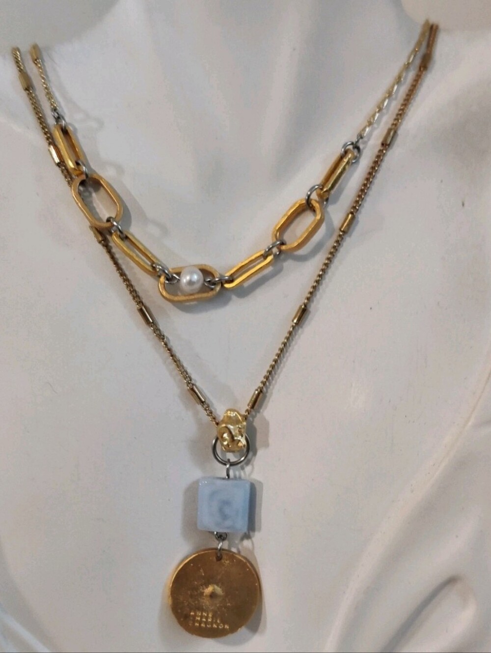 Modernist Anne-Marie Chagnon Layered Necklace